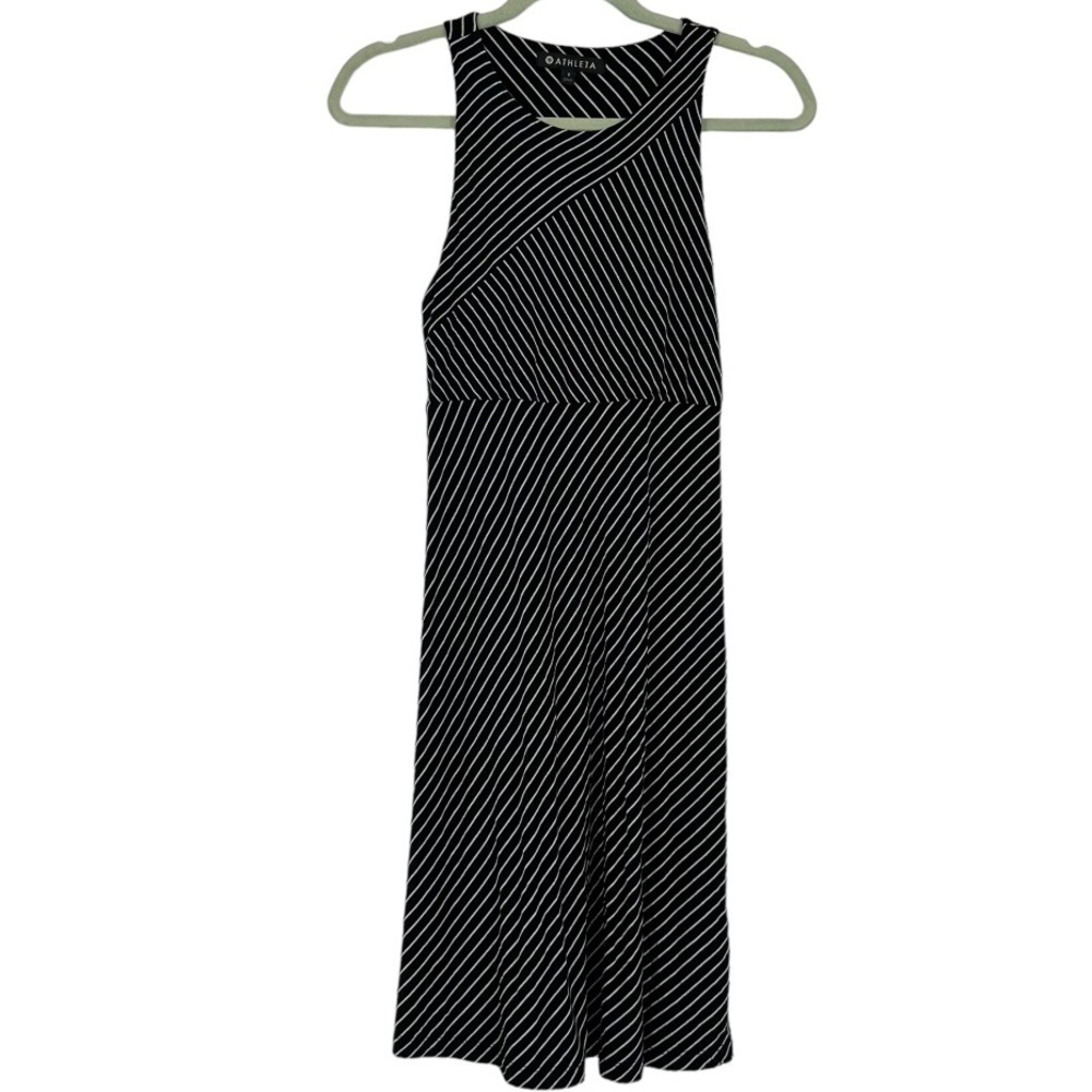 Athleta Womens Santorini High Neck Mix Stripe Black/ White Size‎ Small